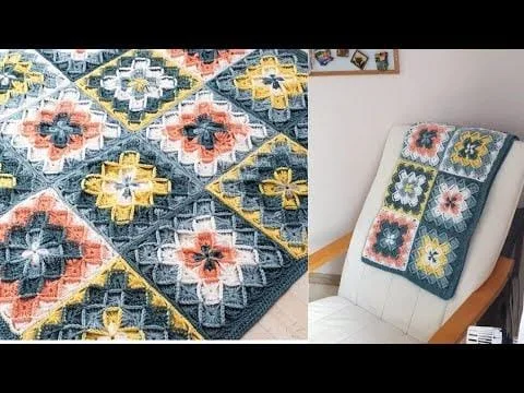 Tığ İşi Bebek Battaniye Modelleri Ve Yapılışları 5 Tığ İşi Üç Boyutlu Kare Motif
