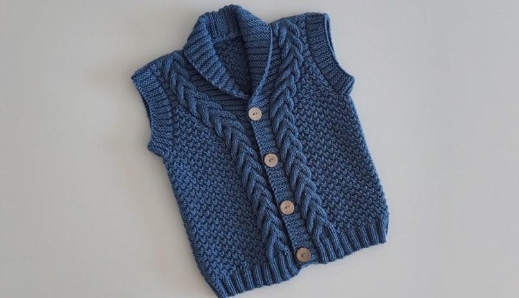 Kolay Erkek Bebek Yelekleri: En Popüler Modeller ve Adım Adım Yapım Rehberi 2 Şal Yaka Burgulu Yelek