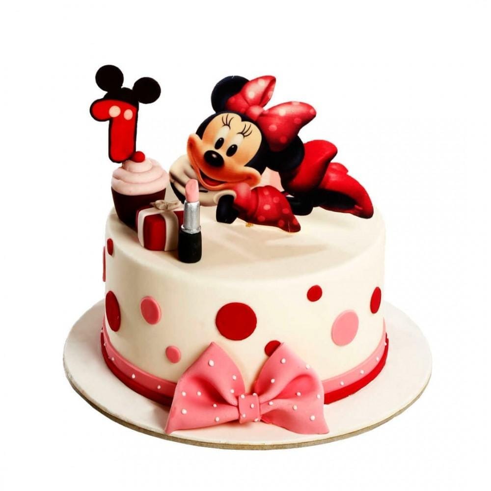 Bebek Pastası: Sağlıklı, Şekersiz Tarifler ve Modeller 3 Minnie Mouse Temalı Çocuk Pasta